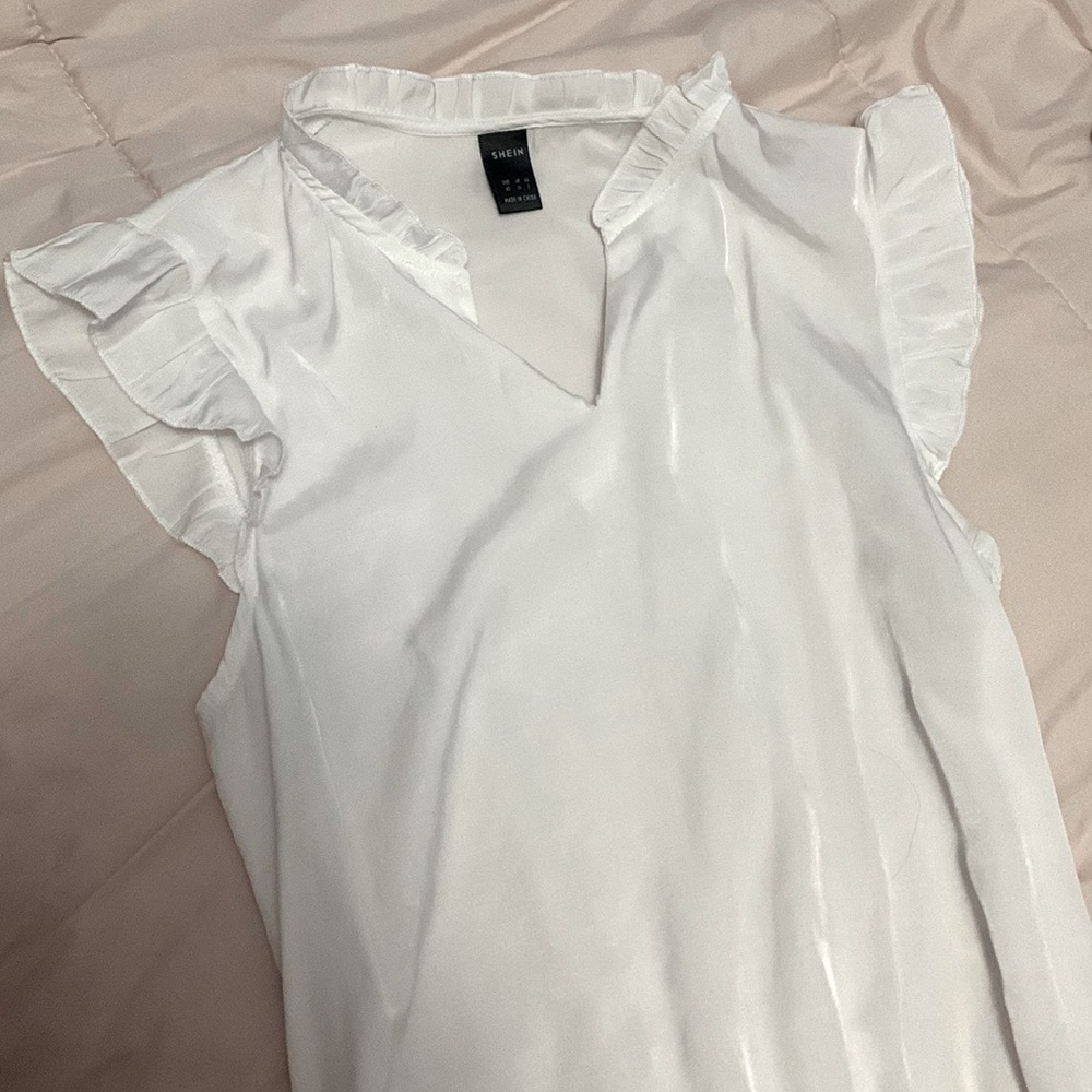 XS | White Bodysuit with flare sleeves